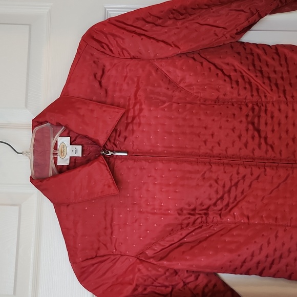 TALBOTS dotted full zip jacket. Size 8.  Beautiful  color. - Picture 2 of 9